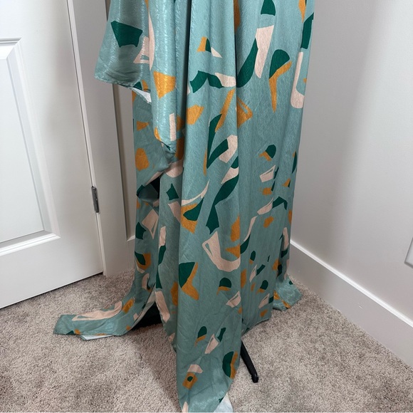 Diarrablu Satu Dress Green and Orange One-Shoulder Asymmetrical Kaftan Size L - Picture 8 of 12